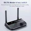 Bluetooth 5.3 Adaptador Aux Receiver TV Transmissor de computador 2-em-1 Receber e transmitir 1 para 2