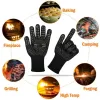 Gants One Piece BBQ Gants résistance à haute température Monts de four 500 800 degrés Barbecue ignifuge Isolation thermique Gants micro-ondes