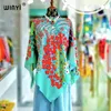 Boho Impresso Seda Sentir Summer Bohemian Summer Batwing Top para mulheres Winyi 2024 Cover Up Beach Wear Swimsuit