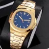 Nya mode 19 färger Mens Luxury Watch Automatic Movement Glide Sooth Second Hand Sapphire Glass Silver and Gold Wristwatch 270t