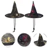 Dog Abbigliamento 2 pezzi copricapo per animali domestici Funny Hat Witch Halloween Decor Party