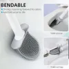 Borstel Mini Flexibele kom toiletborstels Reinigingskop met siliconenharen Wall gemonteerde houder voor badkamerreinigingsaccessoires Es