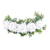 装飾的な花犬の結婚式の花の襟リングソフト快適な調整可能なペットシミュレーションガーランド人工リースPO小道具