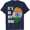 Mäns T -shirts Indian Flag DNA - Fingeravtryck - Indien T -shirt Y240509