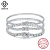 Rinntin Sterling Sier Tennis Bracelets for Women 2mm 3mm 4mm Cubic Zirconia Bracelet Jewelry Wholesale Party Gift SB94