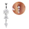 Anneaux de nombril 1pc Crystal cristal nombril Piercing en acier inoxydable Pendant le ventre bouton du ventre de nombril