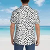 Men's Casual Shirts Dalmatian Dog Print Vacation Shirt Man Black Spotted Hawaiian Short Sleeve Design Vintage Oversized Blouses Gift