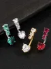 Navel Rings 1PC Fashion Zircon Navel Piercing 316L Stainless Steel Belly Button Rings Heart-shaped Crystal Nail Ring Body Jewelry For Women d240509