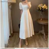 Abiti casual di base femminile da donna maniche a soffio rosso elegante scozzera quadrata abito casual abito casual giubbotto da spiaggia per matrimoni estate 2023 xw