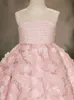 Leichte luxuriöse rosa Blumenmädchen Prinzessin Kleid Neue Mädchen Walk Show Host Performance Erstes Weihnachtsball Abend Kinder Hochzeits Geburtstagsfeier Kleid Prinzessin Kleid