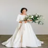 New Boho A-Line Soft Satin Modestes robes de mariée avec 3 4 manches Blet Bled Low Country Bridal Bridal 2020 Couture sur mesure 324m