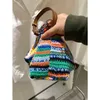 M Primavera estate Nuovo I Rainbow Woven Borsa U Bag della Assa a banco da donna Borsa a tracolla versatile