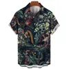 남성용 캐주얼 셔츠 2024 하와이 3D 프린트 셔츠 여름 레트로 5xl 큰 짧은 슬리브 드레스 편안함과 통기성