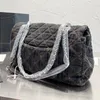 2023 5A WOMENS DOMENS BASSO QUILLED BASSO DENIM DESIGNATO RASCHER SHOUR SHOUNT BASSE Diamond Hardware argento Spalla Spalla Crossbody Ladies Luxury Lues Lues