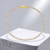 VNOX Deluxe Cubic Циркония теннисной цепной цепь колье для женщин, классический круглый 5 -миллиметровый золотой цвет из нержавеющей стали.