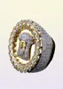 Anel exagerado de cobre completo Micro cúbica zircônia Jesus enfrenta jóias de dedos punk banhados a ouro reais para men039s hip hop rin2657449046