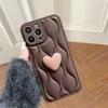 Случаи по сотовым телефонам милый ins 3d Love Heart Silicone Chase для iPhone 11 12 Pro Max 13 14 Pro Max 15 Promax Shock -Resee Bumper Soft Protect Cover J240509