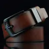 New Fashion Men's Belt with Needle Buckle Casual Belt for Men Brown Black Coffee 3 Colors PD001 248G