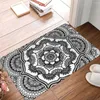 Carpets printemps lotus abstrait noir et blanc non glipt paillance de tapis de bain de cuisine tapis bienvenue intérieur moderne