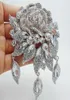 Intero 2014 Fashion Elegant Bridal Clear Rhinestone Crystal Crystal Art Déco Flower Rose Pendant4796061