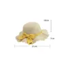 Caps Hats Baby Girl Beach Summer Hat Lotus Leaf Brim Cute Childrens Squeezing Eyes Bow Outdoor Sun Protection Childrens Straw Hat d240509