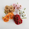 Decorative Flowers Wreaths 6 Pieces Artificial Flowers for Wedding Decorative Flowers Wreaths Fake Cherry Blossoms Vases Home Decor Gifts Box Christmas