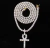 Hip Hop Iced Zircon Pendant z 4 mm łańcuch tenisowy Zestaw Micro Pave CZ Stones Men Jewelry7642227