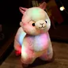 35 cm Creative Lighting Led gevuld dieren pluche speelgoed cartoon regenboog alpaca gloed kerstjaar kinderen verjaardagscadeau 240424