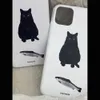 Cas de téléphones portables Cat drôle avec poisson Fish Cute Phone pour iPhone 14 13 11 Pro Max 12 Mini XR XS MAX X 7 8 Plus SE2 SOCKPROOD Back Soft TPU Cover J240509