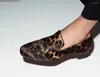 Scarpe casual sexy stampa leopardo tacco basso velluto da uomo con slittamento maschile a rivetta