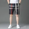 2024 mode high -end geruit shorts voor heren zomer casual dunne ijs zijden strandbroek casual broek ademende capris