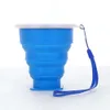 Cuptes en silicone extensible à boisson extensible tasse d'eau de voyage à eau portable des tasses de camping pliantes réutilisables avec des couvercles pour la randonnée de randonnée en plein air