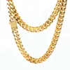 Łańcuchy 2023 Curb Cuban Link Naszyjniki dla mężczyzn Łańcuch Miami Bracelets Gold Choker 316L Stal nierdzewna biżuteria HIP D240509