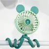 Ventilateur de poussette pour bébé avec clip Octopus Shapoed Fund Fan avec un trépied flexible enveloppé USB ventilateur portable rechargeable pour siège d'auto 240508