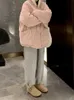 Pantalon féminin Capris Houzhou Kawaii hiver surdimensionné gris jogging pantalon de survêtement coréen coeur coeur broderie flce joggers chaleureux pantalon de sport y240509
