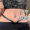 Navelringe 1PC Stahl Bauchnabel Ringe Kristall Piercing Navel Heart Style Navel Piercing Ohrring Bauch Piercing Sexy Körperschmuck D240509