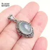 Pendant Necklaces Natural Oval Shape Faceted Craft Blue Aquamarine Gemstone Pendants For Jewelry Making DIY Women Charm Necklace Earrings