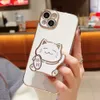 Mobiltelefonkisten 3D Niedliche Fortune -Katze -Klapphalter -Halter -Telefonhülle für Xiaomi Redmi Note 7 8 9 10 11 11s 10s 9s 10a 10c 9c 9a 9t 8t Soft Cover J240509
