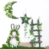 Decoratieve bloemen kunstmatige plant ornament trapezoid..Maan.Pentagram -vorm Home Decoratie Paas Ramadan