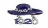 Fashion Metal White Blue Cryci Greek Letter Hat 1920 Zeta Phi Beta Specro Sorelle di sorority Society Zob Symbol Pin Gioielli per donne6721988