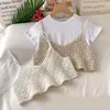 Women's Tanks Women Vintage French Crochet Sleeveless Camisole Hollow Out Knit Floral Crop Top Sexy V-Neck Beach Mini Vest Wholesale