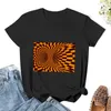 Frauen Polos Orange Trippy Optical Illusion T-Shirt Bluse Kawaii Kleidung Sommertimen Frauen Frauen