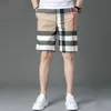 2024 Fashion High End Checkered Shorts for Men's Summer Casual Thin Ice Silk Beach Pants Casual Pants Breattable Capris