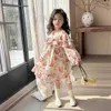 Vestidos de menina vestido de meninas 2024 primavera novo sul -coreano Childrens Esqui de esqui de fada de fada de fada criança princesa simples estilo casual combinando skiingl2405