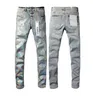 paarse jeans heren designer jeans skinny jeans heren potloodbroek gat katoenen print hiphop zwarte jeans denim broek modebroek high-end kwaliteit slanke fit jeans#291