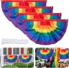 Аксессуары 6 шт. Рейнбоу -гордость флаг овсянки 1,5 x 3 фута гей -гордость плиссированный флаг флаг баннер для геев ЛГБТ -парада на открытом воздухе двор передний крыльцо