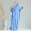 Vêtements ethniques Femmes musulmanes Eid Ramadan Hooded Abaya Prayer Garment 2 Pieces Burqa Hijab Long Khimar Maxi Robes Set Turkey Kaftan Islamic