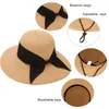 Cappelli larghi Brim Borsa Donne Sump Summer Pagning Cappello impermeabile Boa spiaggia pieghevole Sun Abbigliamento resistente al roll-up Floppy Roll-Up Capo di protezione