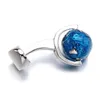 Cuff Links Fashion Global Earth Cufflinks Blue Spinning Ball Earth World Map Cufflinks Mens Christmas Gift Cufflinks Jewels Q240508