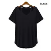 Blouses pour femmes chemises à manches courtes pour femmes Fashion Red Black Hollow Out Slim Summer Tees Casual Tops Blusa Mujer Moda 2024 Chemises